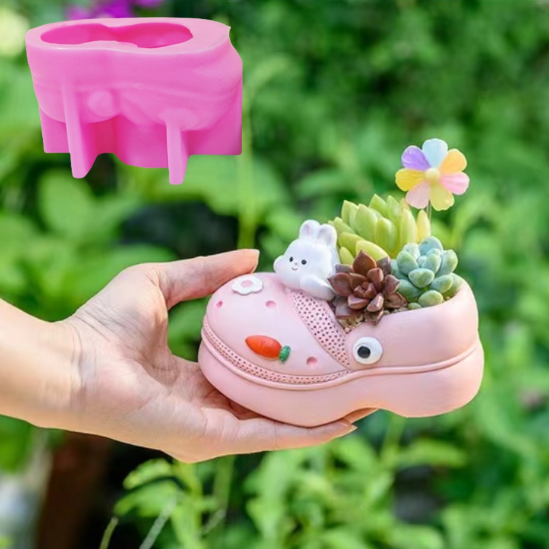 Echeveria Succulent - Pantofole animali 3D pianta succulenta vaso